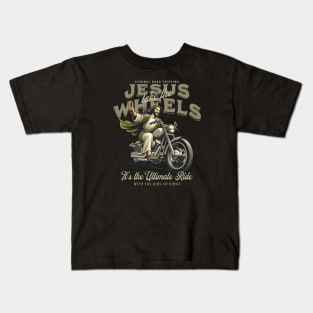 Eternal Motorcycle Road Tripping - Jesus Take the Wheels Kids T-Shirt